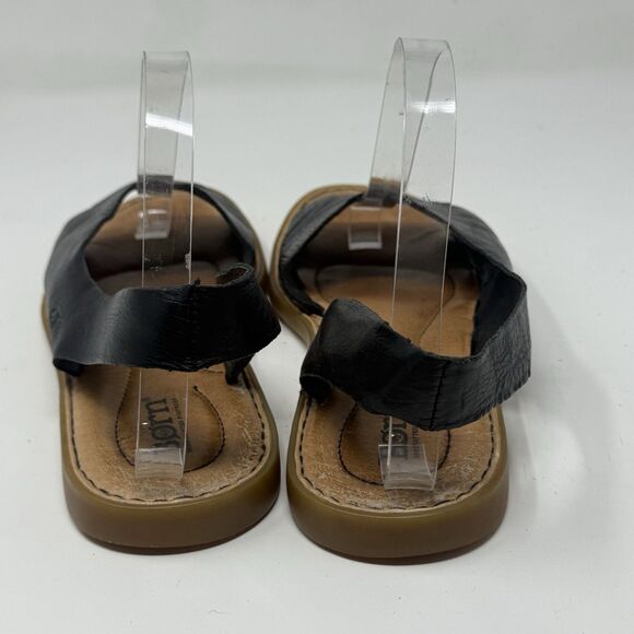 Born Inlet Sandals Womens 8 M Black Leather Open Toe Comfort Slingback Boho - Picture 10 of 16